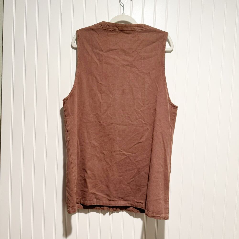 Vintage Chicos Cotton Longline Vest Lagenlook Light Brown Size Large - Picture 5 of 5